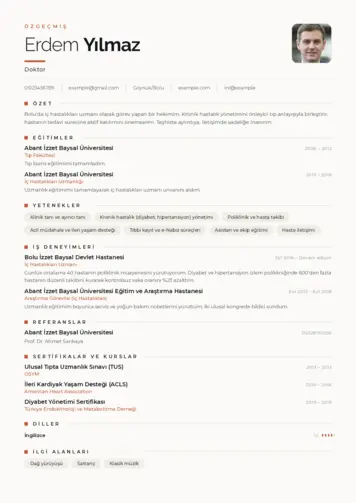 Doktor Cv Örnekleri cv indir